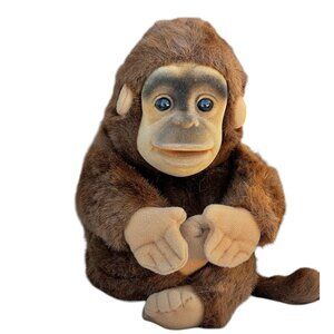 Hosung Brown Chimpanzee Plush Puppet With Flocked Face 12" Soft  Collectible